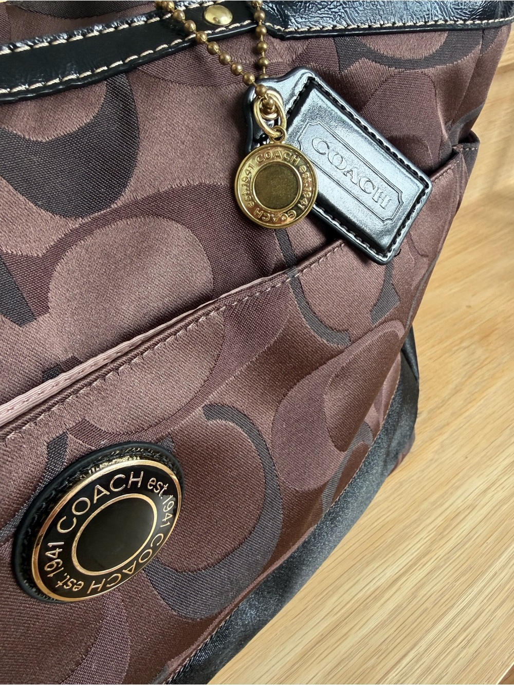 Authentic Coach Brown Signature Tote Bag - Picture 11 of 16